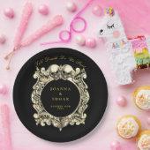 Gotische Hochzeit von Schwarz und Gold Pappteller (Party)