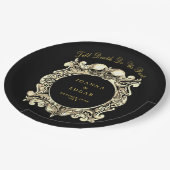 Gotische Hochzeit von Schwarz und Gold Pappteller (Schrägansicht)