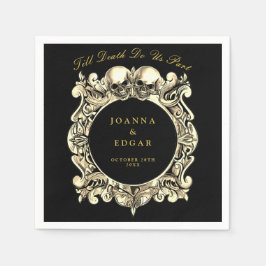 Gotische Hochzeit von Schwarz und Gold Serviette