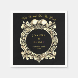 Gotische Hochzeit von Schwarz und Gold Serviette