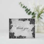 Gotische Hochzeit von Schwarzen Rose Dankeskarte (Stehend Vorderseite)