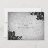 Gotische Hochzeit von Schwarzen Rose Dankeskarte (Rückseite)