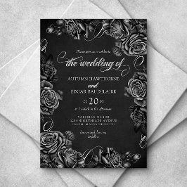 Gotische Hochzeit von Schwarzen Rose Einladung