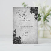 Gotische Hochzeit von Schwarzen Rose RSVP Karte (Stehend Vorderseite)