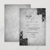 Gotische Hochzeit von Schwarzen Rose RSVP Karte (Vorne/Hinten)