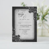 Gotische Hochzeit von Schwarzen Rose RSVP Karte (Stehend Vorderseite)
