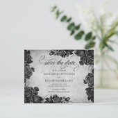 Gotische Hochzeit von Schwarzen Rose Save The Date (Stehend Vorderseite)