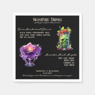 Gotische Hochzeit Whimsigoth Signature Drinks unte Serviette