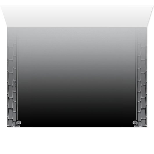 Gotische Hochzeits-Tabellen-Sitzplatz-Karte (Innenansicht Horizontal (Unten))