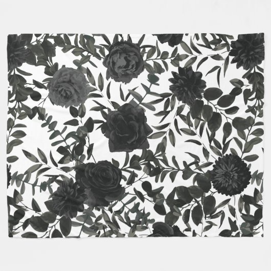 Gotische Hochzeitsdecke mit weißer und schwarzer R Fleecedecke (Vorderseite (Horizontal))