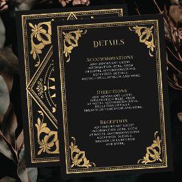 Gotische Hochzeitsdetails im Jugendstil-Tarot Begleitkarte