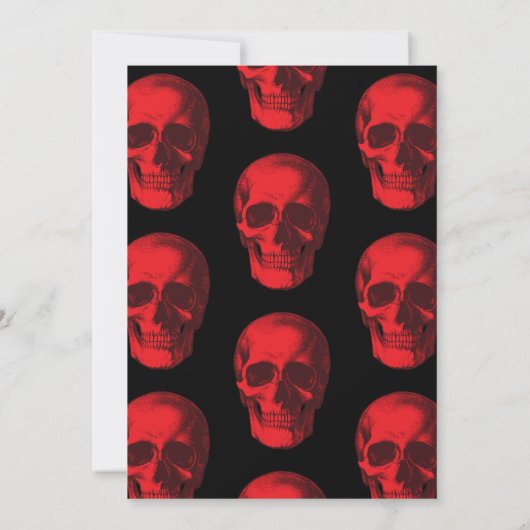 Gotische Hochzeitseinladung mit schwarzem und rote Einladung (Rückseite)