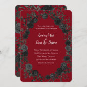 Gotische Hochzeitseinladungen in Rot und Schwarz R Einladung (Vorne/Hinten)