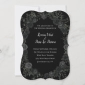 Gotische Hochzeitseinladungen in Weiß und Schwarz- Einladung (Vorderseite)