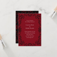 Gotische Hochzeitseinladungen Rot und Schwarz Swir