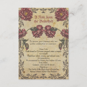 Gotische Hochzeitseinlagekarte mit gealtertem Papi Begleitkarte