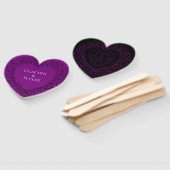 Gotische Hochzeitsfans aus lila und schwarzem Herz Fächer (Non-assembled)