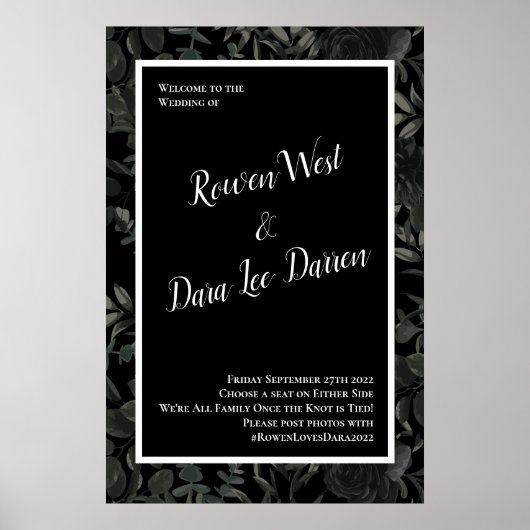 Gotische Hochzeitsfeier der Weißen und Schwarzen R Poster (Vorne)