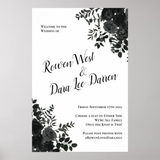 Gotische Hochzeitsfeier der Weißen und Schwarzen R Poster (Vorne)