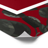 Gotische Hochzeitsfeier in Rot und Schwarz Rose Ze Poster (Ecke)