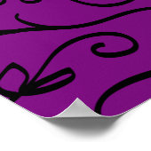 Gotische Hochzeitsfeier lila und schwarz Rose Unte Poster (Ecke)