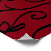 Gotische Hochzeitsfeier Rotes und Schwarzes Herz - Poster (Ecke)