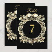 Gotische Hochzeitsfeier-Tischnummer (Vorne/Hinten)