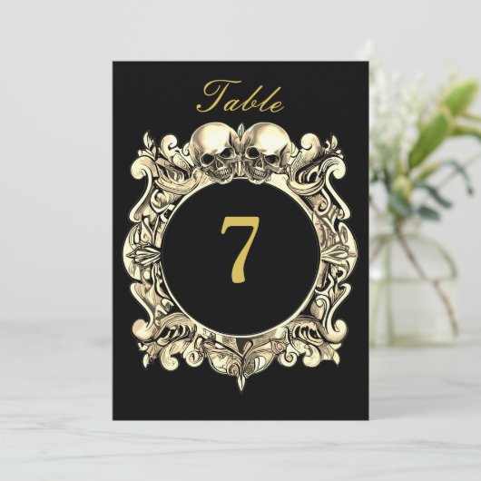 Gotische Hochzeitsfeier-Tischnummer (Stehend Vorderseite)