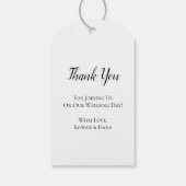 Gotische Hochzeitsgeschenke der Rose Weiß und Schw Geschenkanhänger (Rückseite)