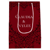 Gotische Hochzeitsgeschenktasche mit Rot und Schwa Mittlere Geschenktüte (Rückseite)