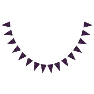 Gotische Hochzeitsjagd in lila und schwarzer Rose Wimpelkette