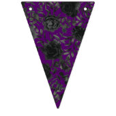 Gotische Hochzeitsjagd in lila und schwarzer Rose Wimpelkette (Zweite Fahne)