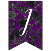 Gotische Hochzeitsjagd in lila und schwarzer Rose Wimpelkette (Dritte Fahne)