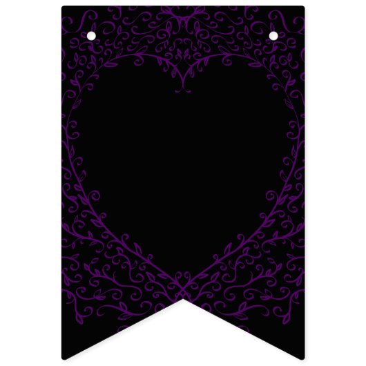 Gotische Hochzeitsjagd in Rot und Schwarz Herz Wimpelkette (Zweite Fahne)