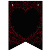Gotische Hochzeitsjagd in Rot und Schwarz Herz Wimpelkette (Erste Fahne)