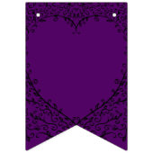 Gotische Hochzeitsjagd mit lila und schwarzem Herz Wimpelkette (Erste Fahne)