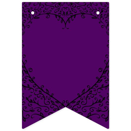 Gotische Hochzeitsjagd mit lila und schwarzem Herz Wimpelkette (Erste Fahne)