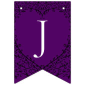 Gotische Hochzeitsjagd mit lila und schwarzem Herz Wimpelkette (Dritte Fahne)