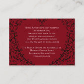 Gotische Hochzeitskarte für das Rote und Schwarze Begleitkarte (Rückseite)