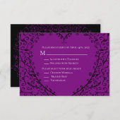 Gotische Hochzeitskarte für lila und schwarzes Her Einladung (Vorne/Hinten)