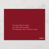 Gotische Hochzeitskarte für Rot und Schwarzes Herz Postkarte (Rückseite)