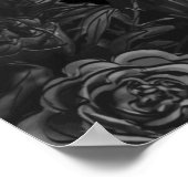 Gotische Hochzeitskarte für Schwarz-Grau-Rose Poster (Ecke)