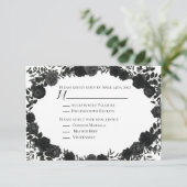 Gotische Hochzeitskarte mit weißer und schwarzer R Einladung (Stehend Vorderseite)