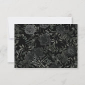 Gotische Hochzeitskarte mit weißer und schwarzer R Einladung (Rückseite)