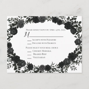 Gotische Hochzeitskarte mit weißer und schwarzer R Postkarte