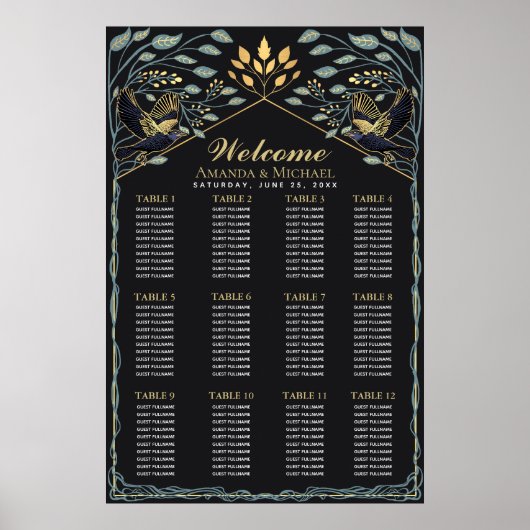 Gotische Hochzeitskarte Poster (Vorne)