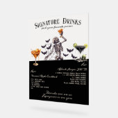 Gotische Hochzeitskelettsignatur Getränke signiere Acrylschild (Winkel)