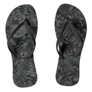 Gotische Hochzeitskippen in Weiß und Schwarz-Rose Badesandalen