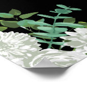 Gotische Hochzeitskizze mit Schwarz-Weiß-Rose 24 S Poster (Ecke)