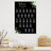 Gotische Hochzeitskizze mit Schwarz-Weiß-Rose 24 S Poster (Küche)